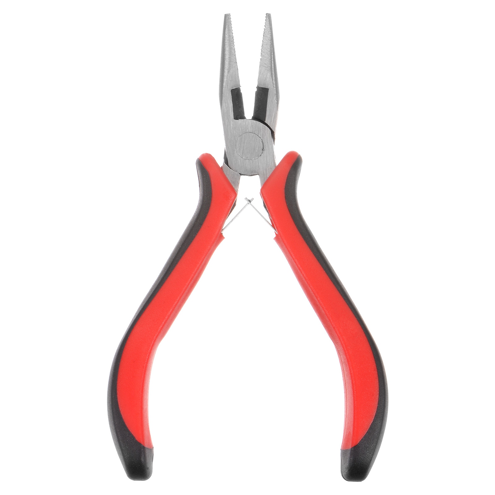 Mini Needle Nose Pliers 4.5 Toothed Precision Plier W Plastic Handle - Black Red